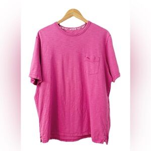 Tommy Bahama Pink Pocket T-Shirt L/G 100% Cotton Made in Peru